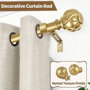 New 1 Inch Curtain Rods for Windows 48 to 84 Inch Sift Gold